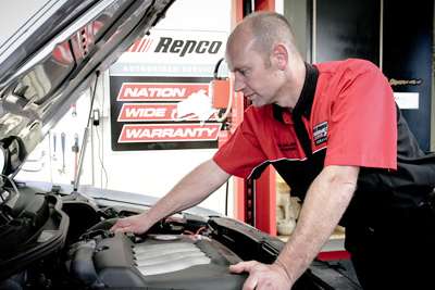 Townsville Repco Fleet Vehicle Mechanic servicing car.