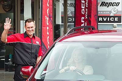 Townsville Repco Fleet Vehicle Service Manager waving