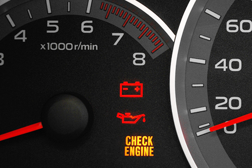 Check Engine Light on Car Dash